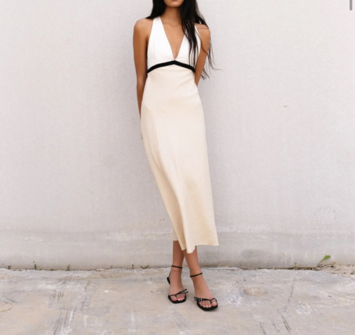 Linen Dress with Open Back