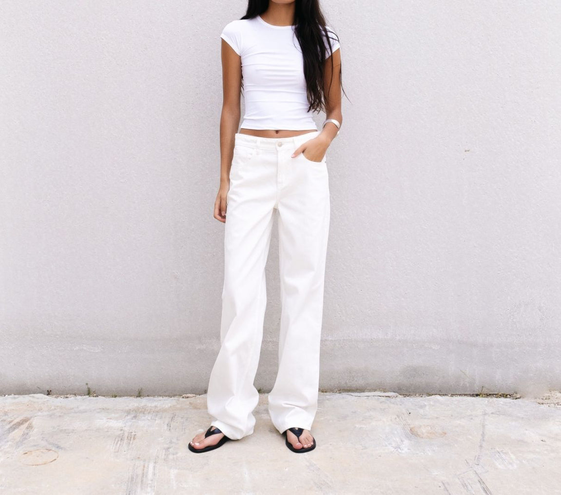 Full-length wide-leg jeans