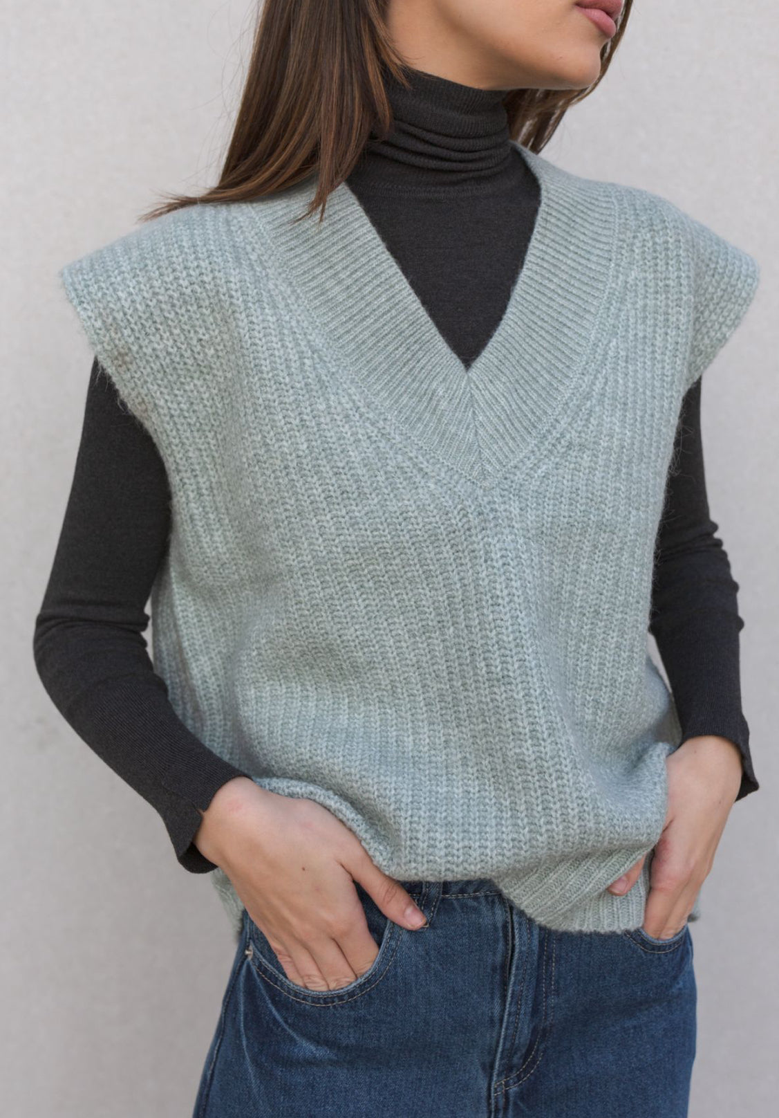 Oversized knit waistcoat