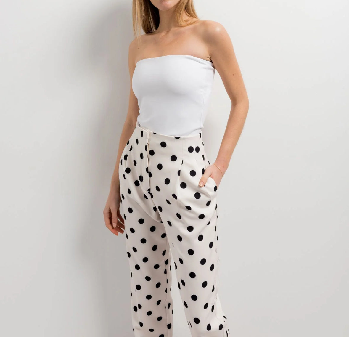 Printed polkadot trouser
