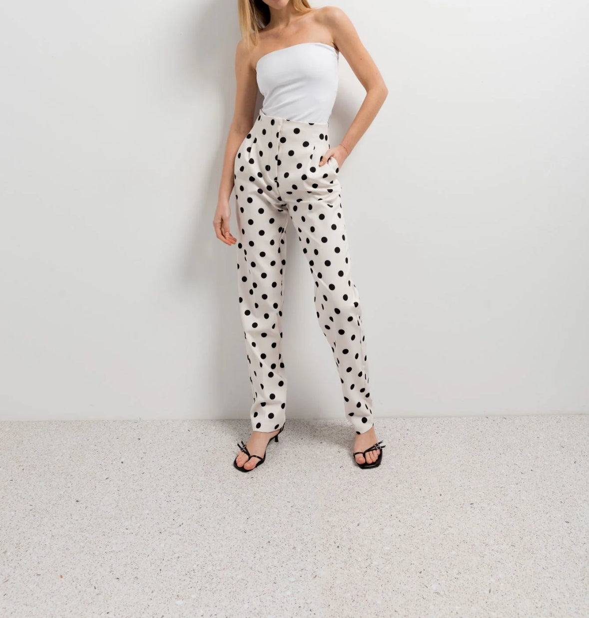 Printed polkadot trouser