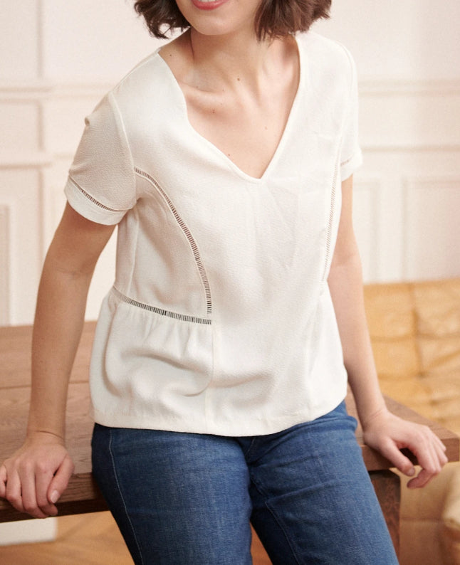 Short sleeve peplum blouse