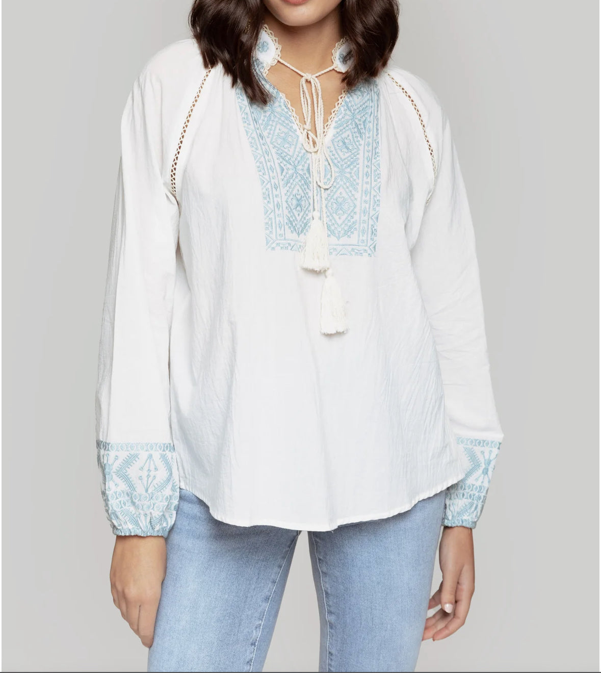 Blouse with tassel