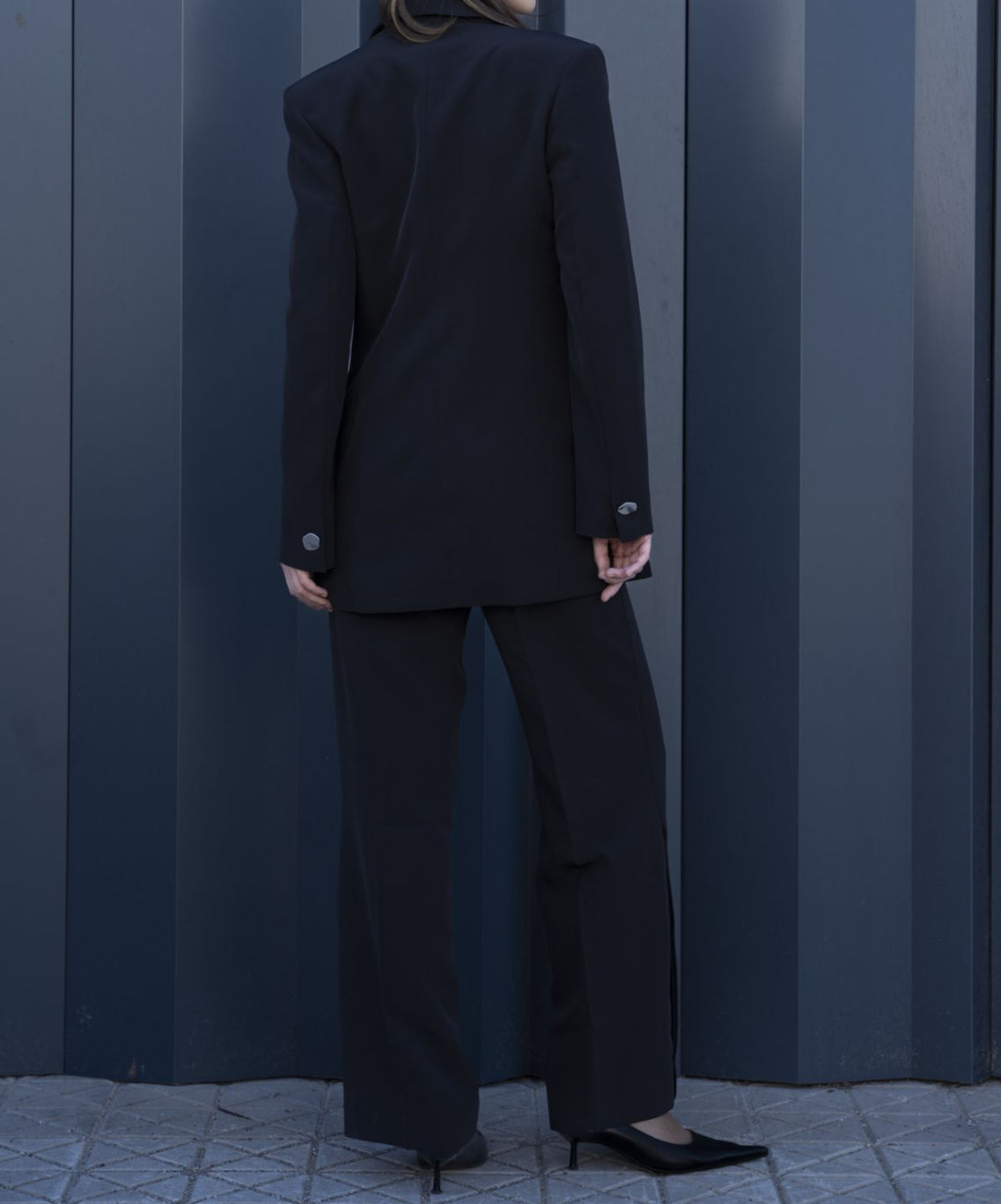 Silver button blazer