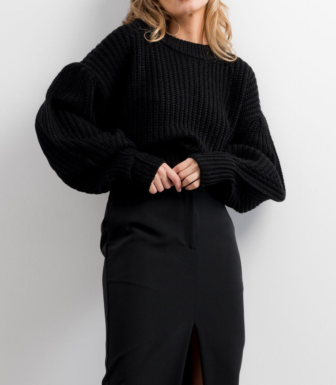 Oversized sweater with ballon sleeves