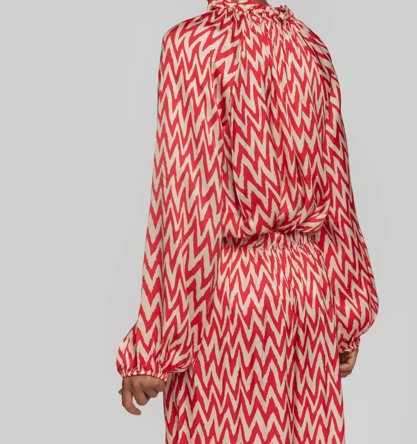 Printed satin blouse