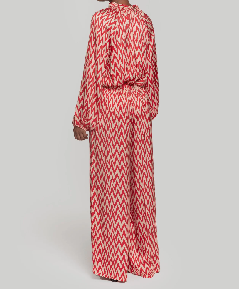 Printed satin blouse