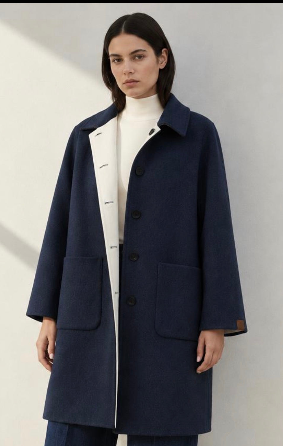 Reversible wool midi coat Sophie