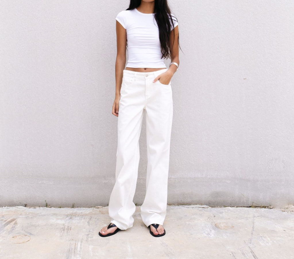 Full-length wide-leg jeans