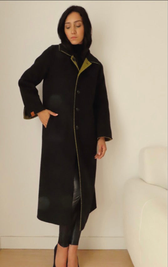Reversible wool long coat Louise