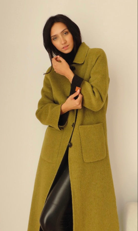Reversible wool long coat Louise