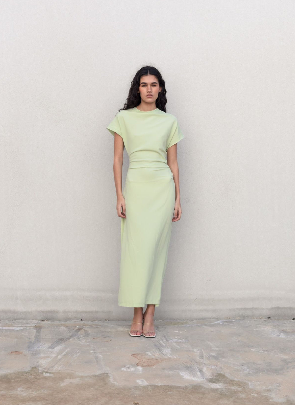 Gathered midi dress