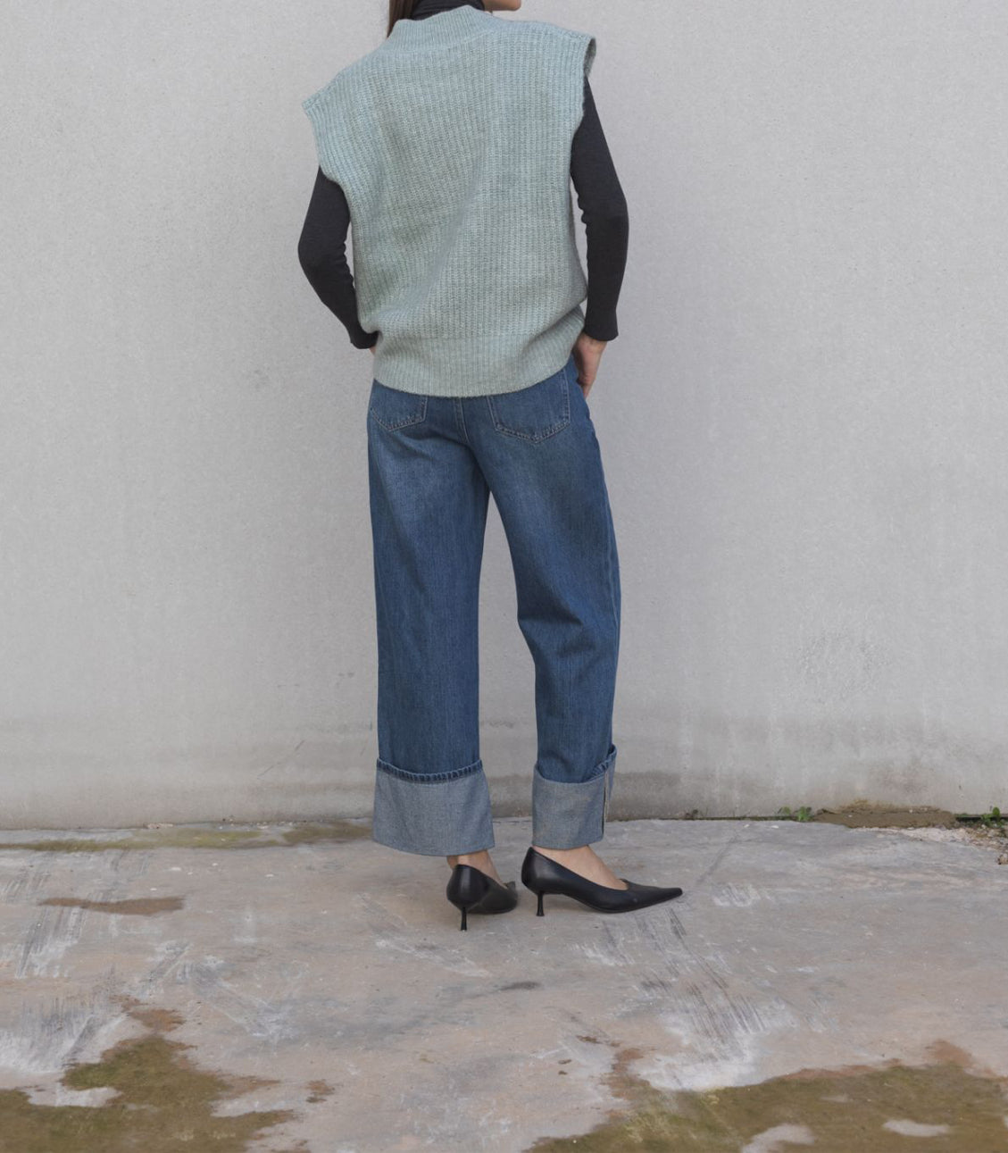 Oversized knit waistcoat