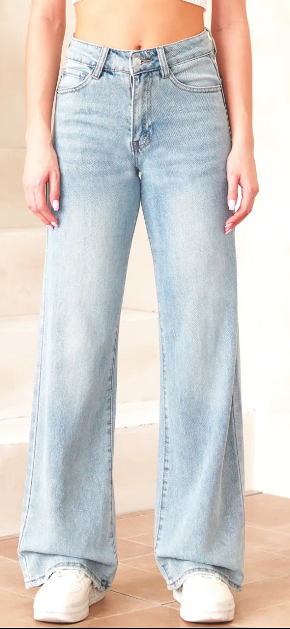 Jean wide leg mid-rise full lenght
