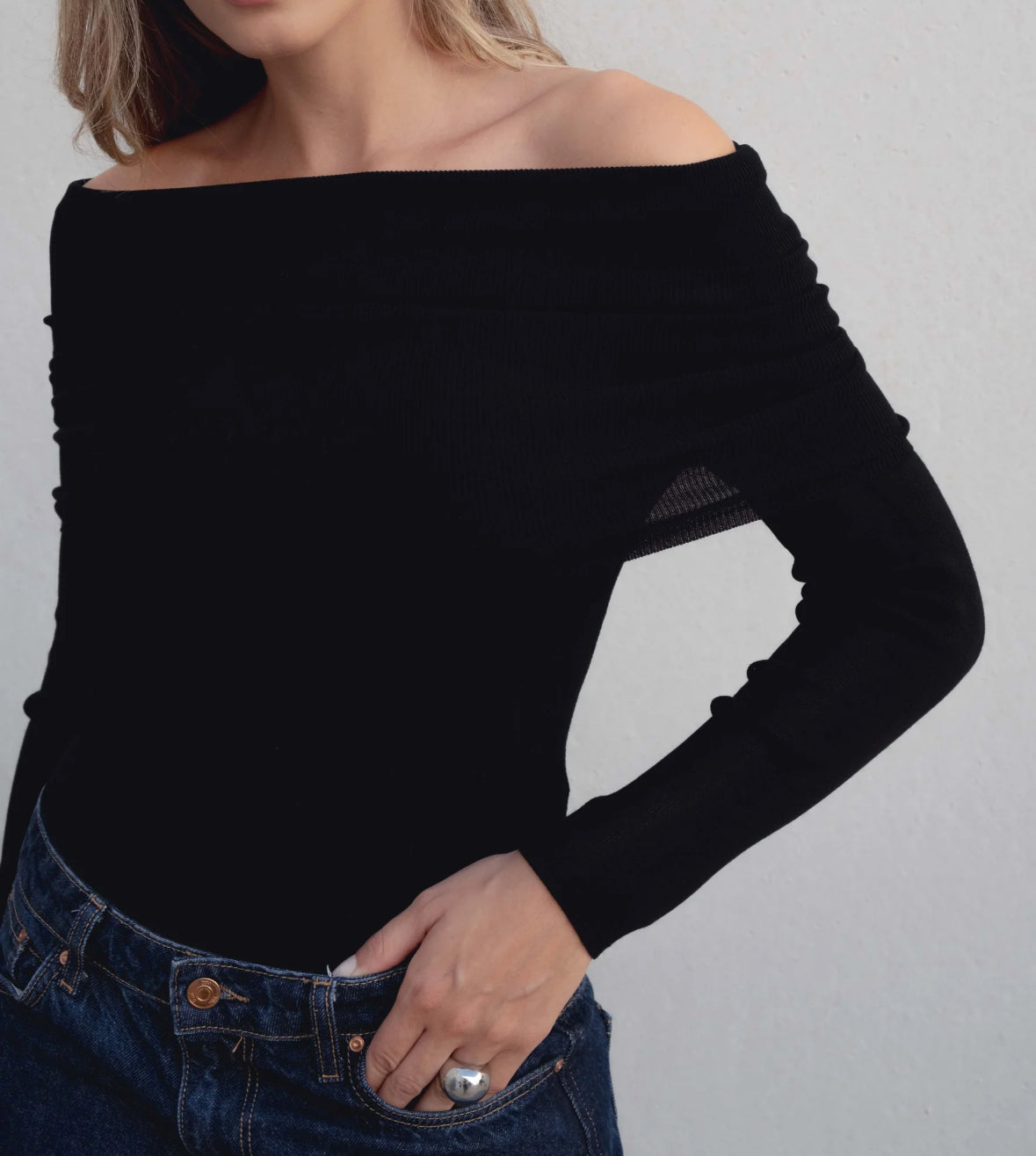 Off-shoulder sweater