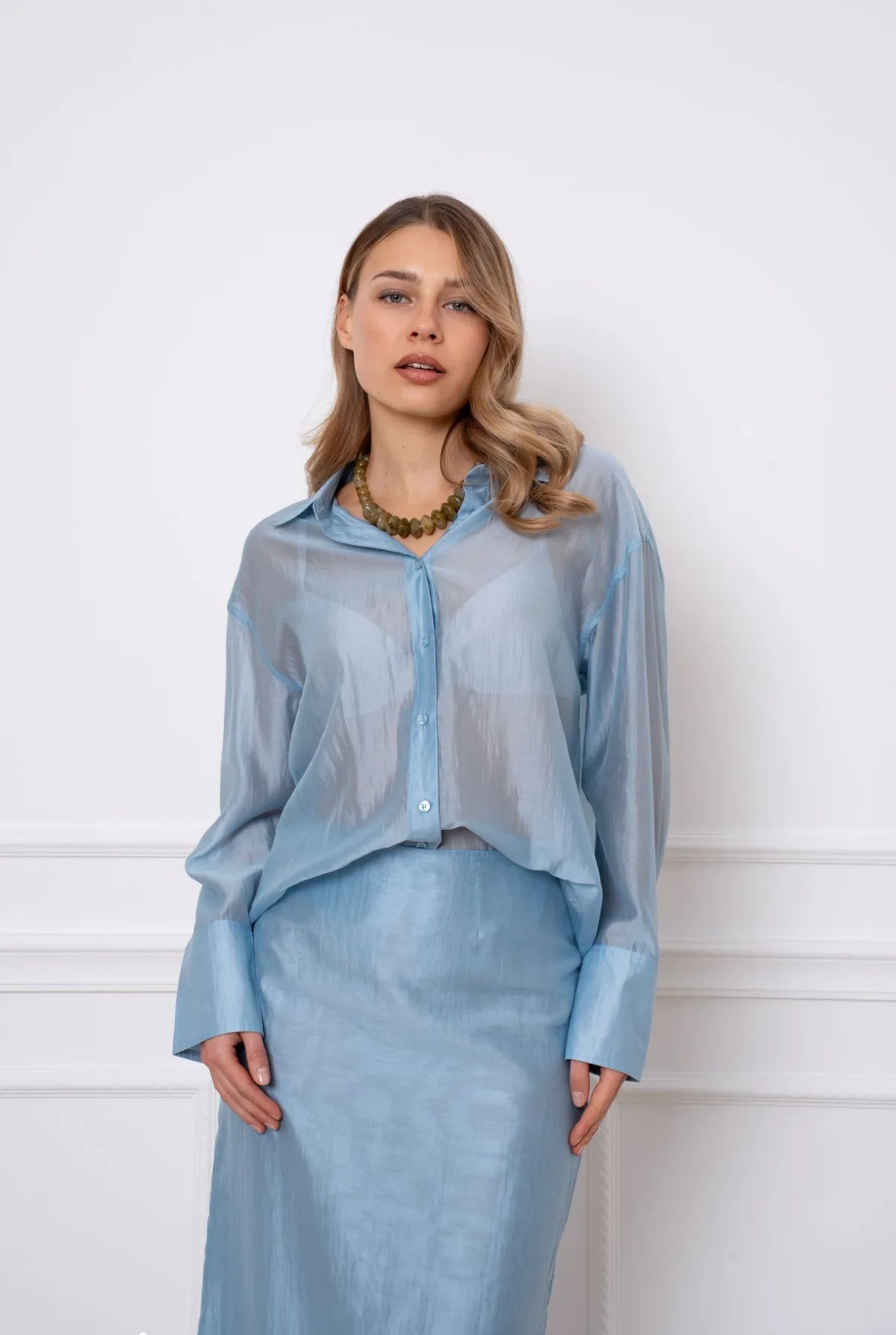 Oversized Sheer Lyocell Shirt