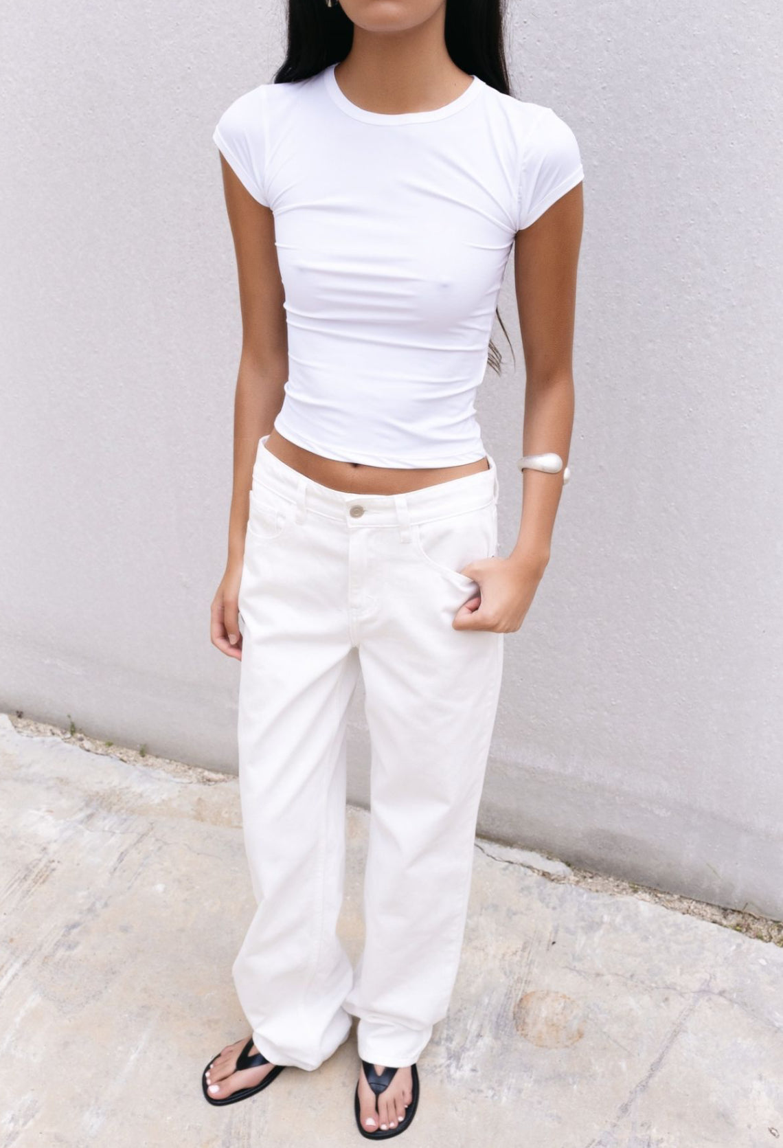 Full-length wide-leg jeans