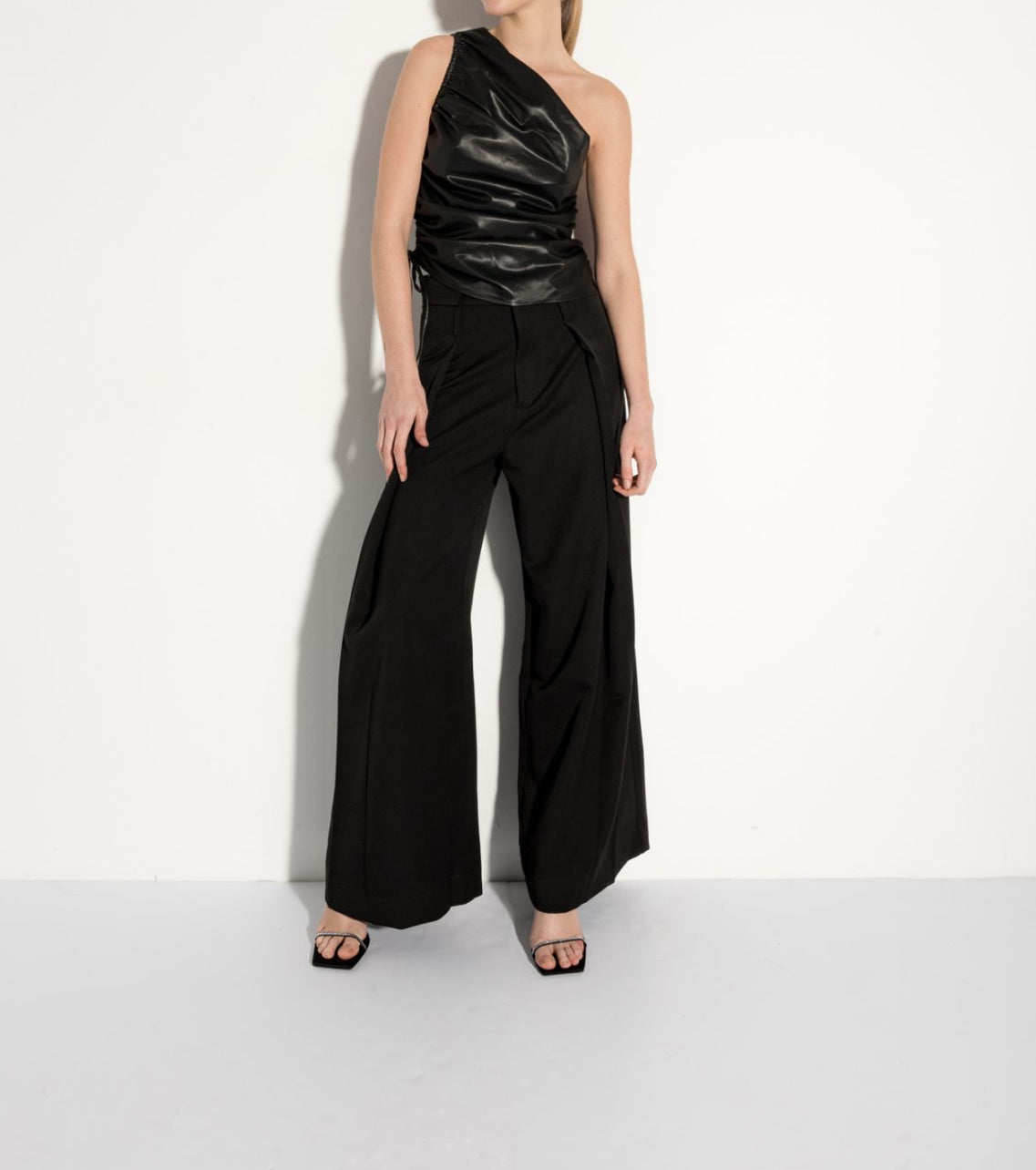 Faux leather top