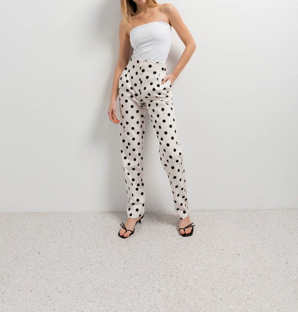 Printed polkadot trouser