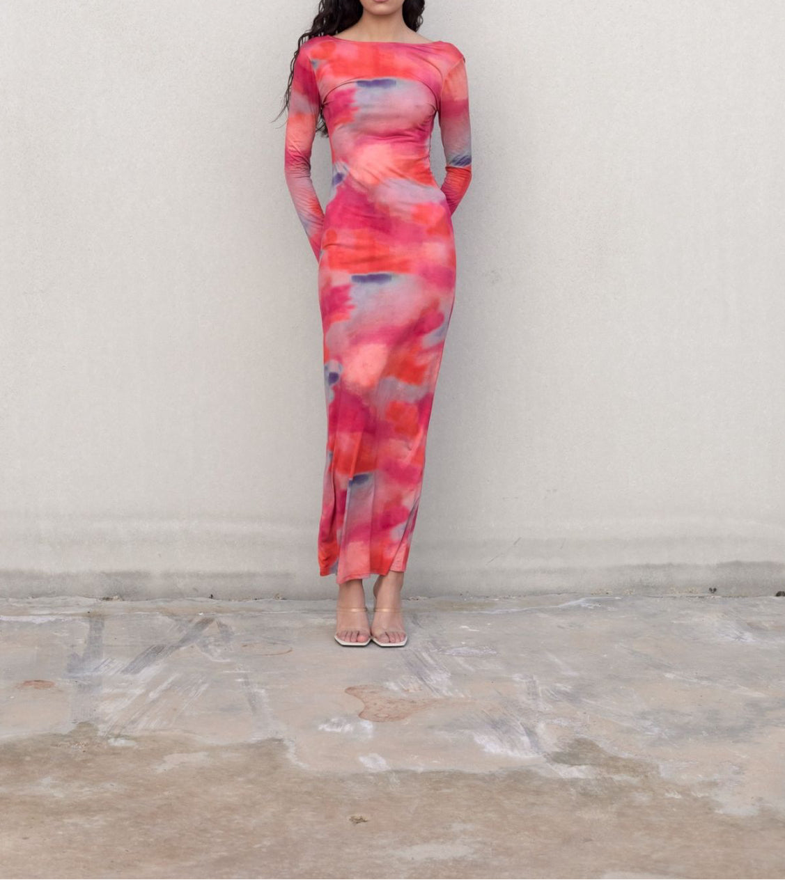 Long printed dress
