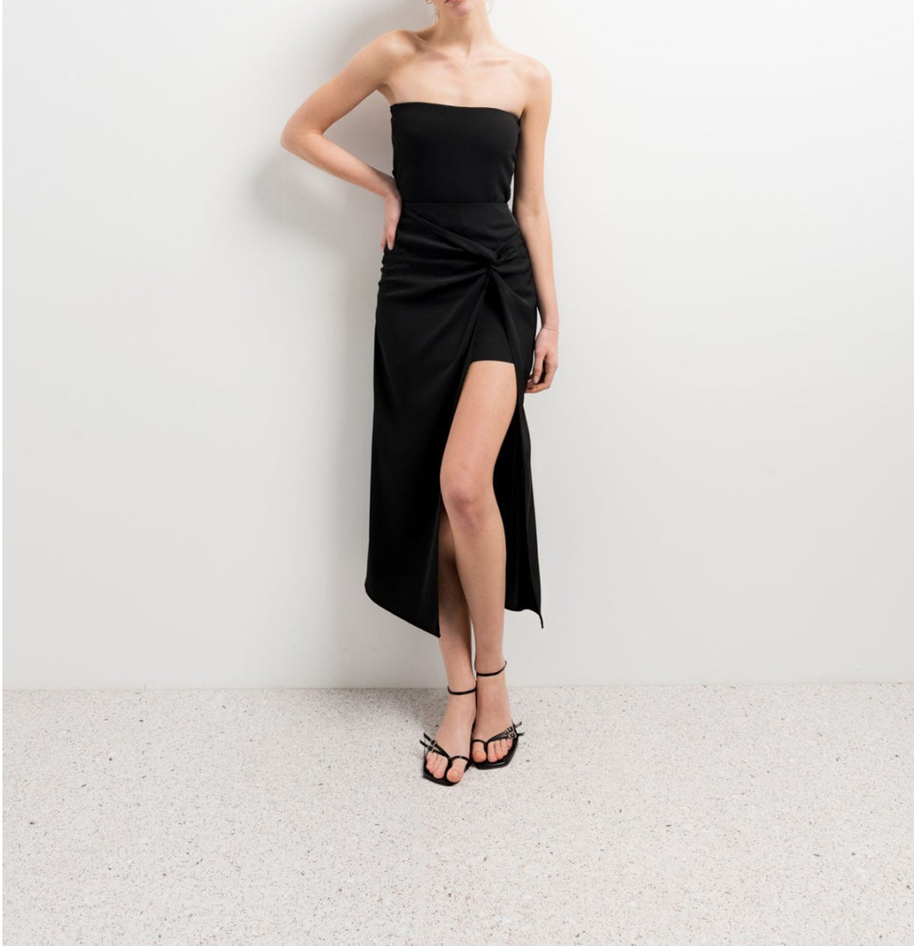 Wrap midi skirt