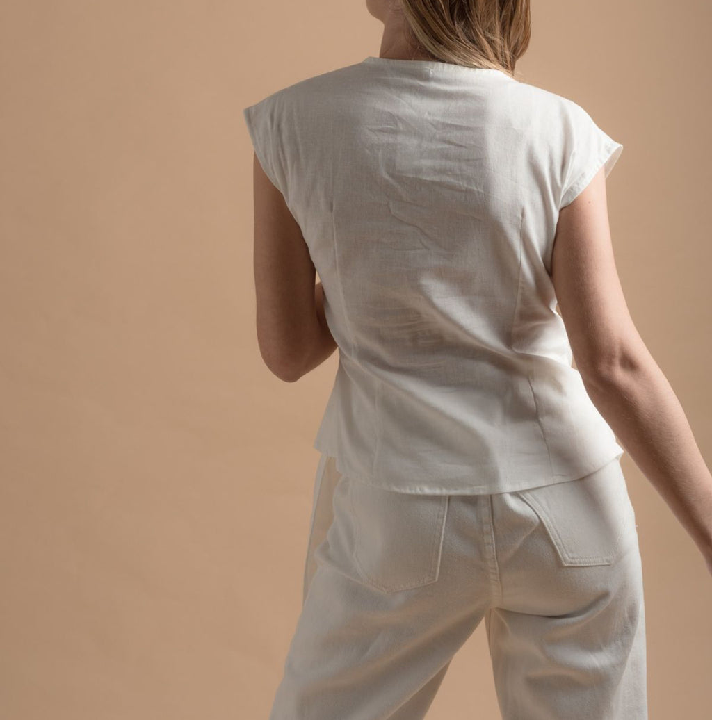 Wrap blouse linen
