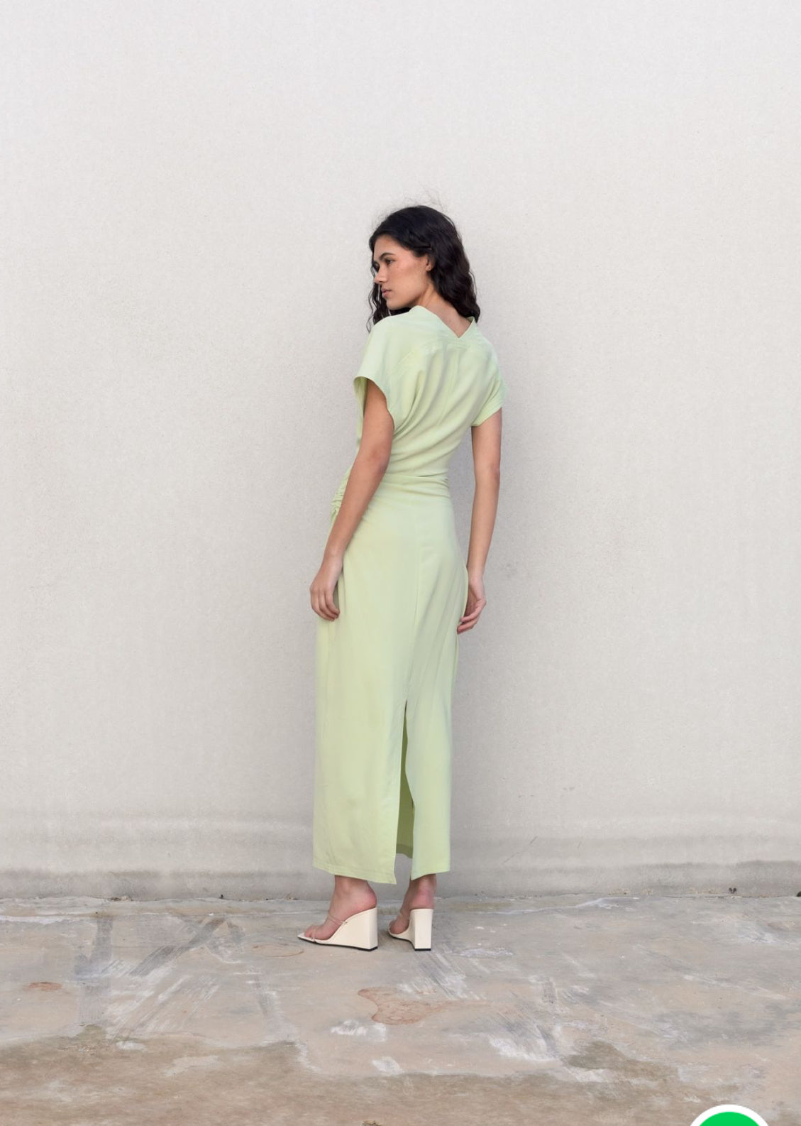 Gathered midi dress