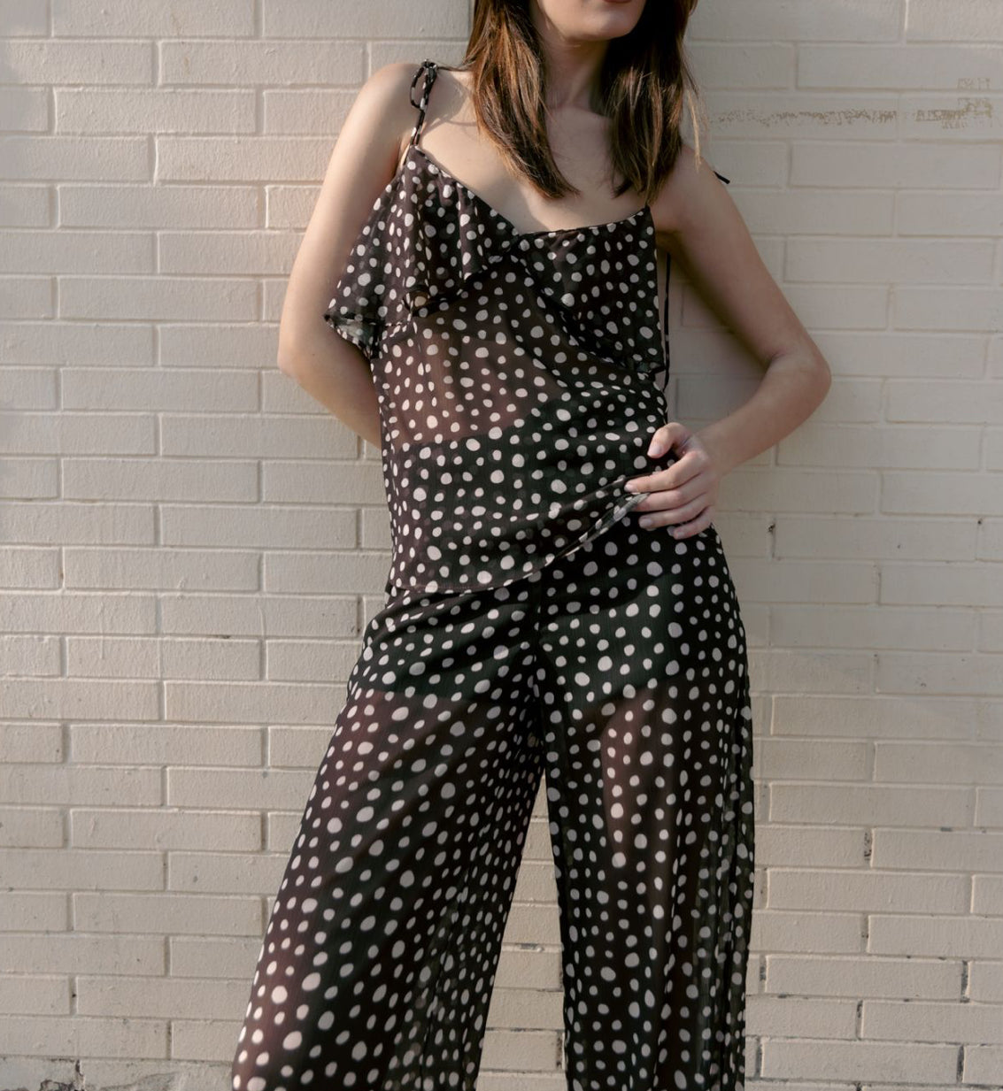 Printed top polka dot