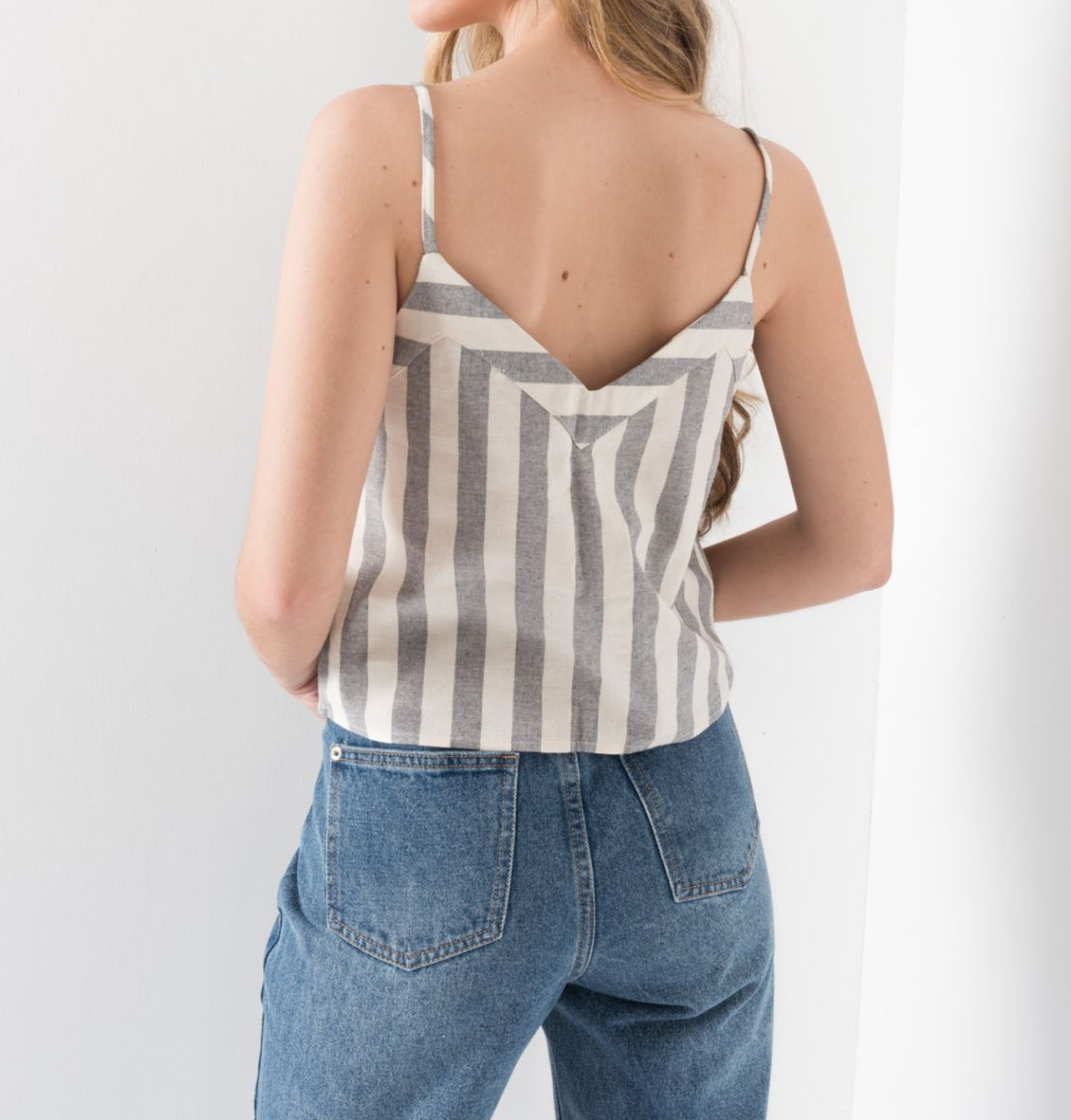Linen stripe top