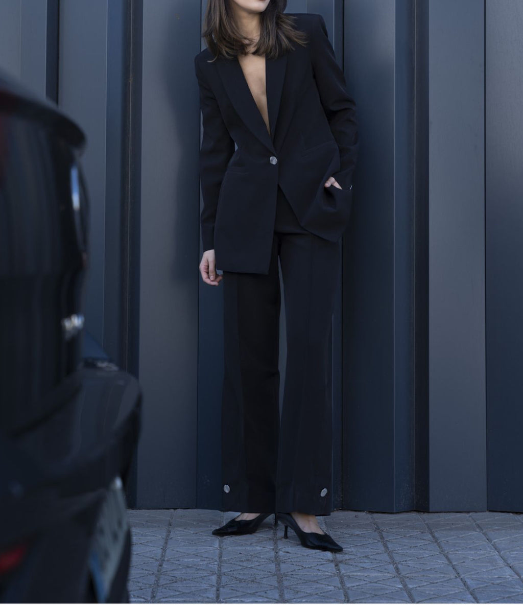 Silver button blazer