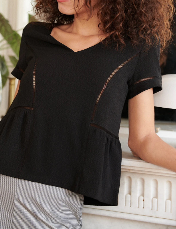 Short sleeve peplum blouse