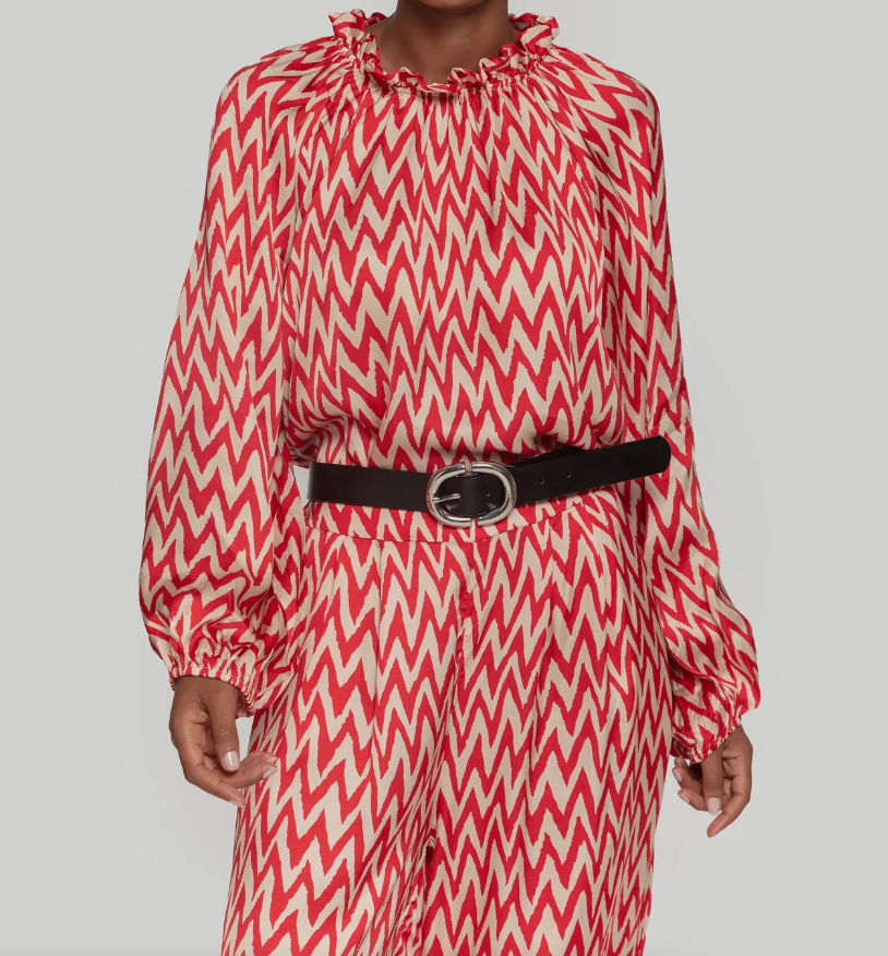 Printed satin blouse