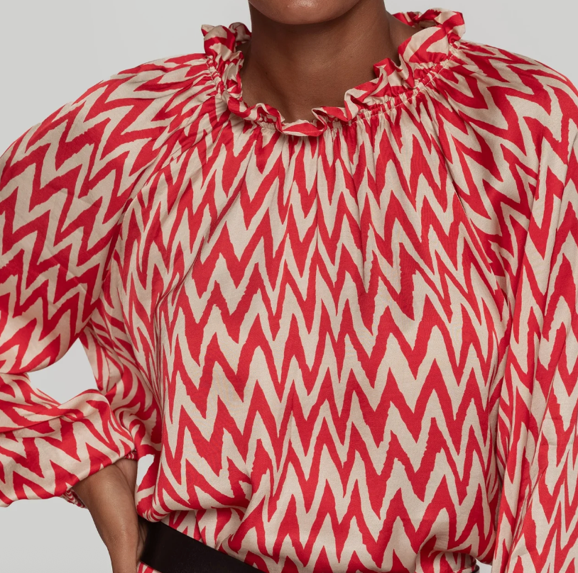 Printed satin blouse